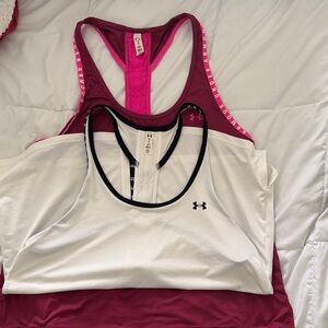 2 pack bundle Under Armour Tank Tops - White and Pink